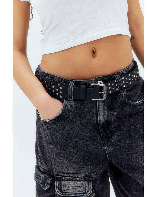 Urban Outfitters White Uo Studded Belt