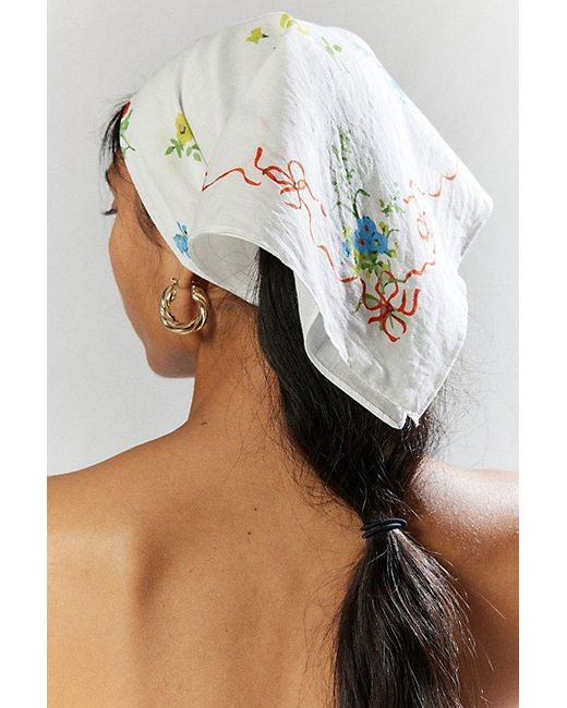 Urban Outfitters White Floral Headscarf
