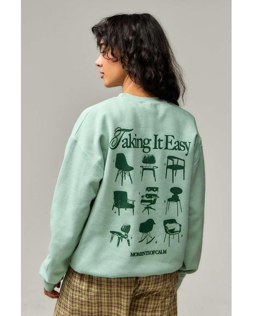 Urban Outfitters Green Uo Take It Easy Sweatshirt