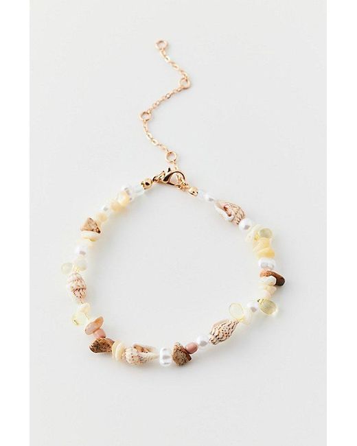 Urban Outfitters Brown Beaded Shell Anklet