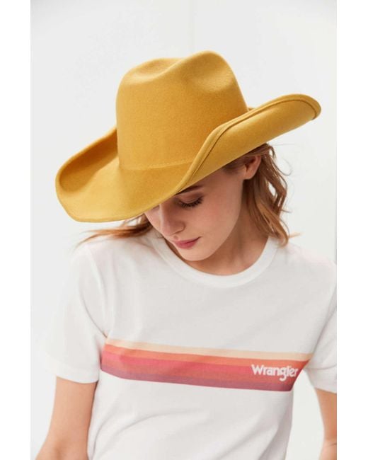 Urban Outfitters Yellow Felt Cowboy Hat