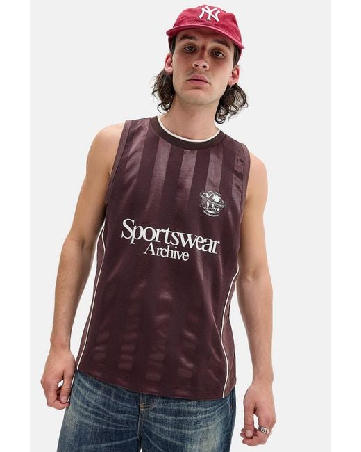 iets frans Red Brown Sportswear Tank Top for men