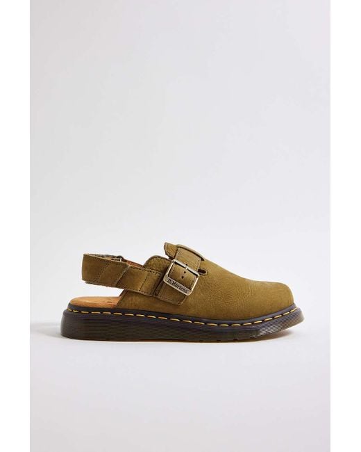 Dr. Martens White Jorge Ii Muted Olive Leather Mules