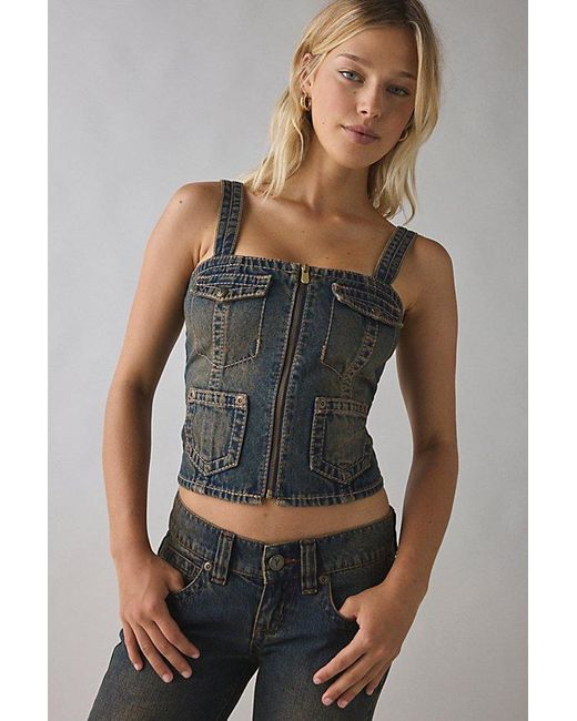 Abrand Jeans Multicolor Hillary Utility Denim Corset Top