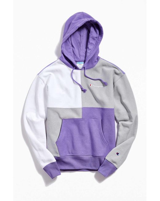 Champion Purple Champion Uo Exclusive Colorblock Hoodie Sweatshirt for men