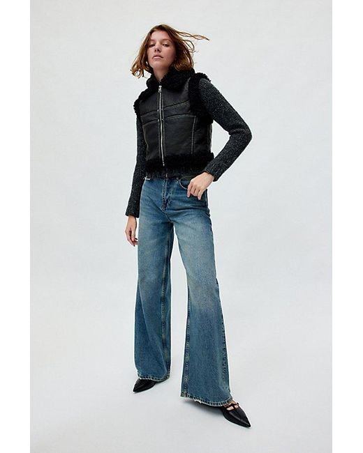 Faux leather moto vest hot sale