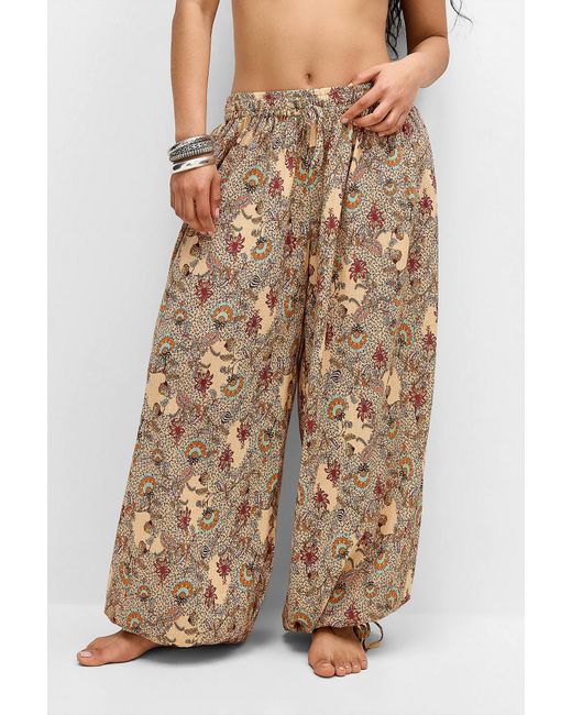 Out From Under Brown Printed Balloon Trousers Xs At Urban Outfitters