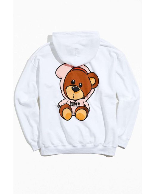 Urban Outfitters White Justin Bieber Uo Exclusive Teddy Bear Hoodie Sweatshirt for men