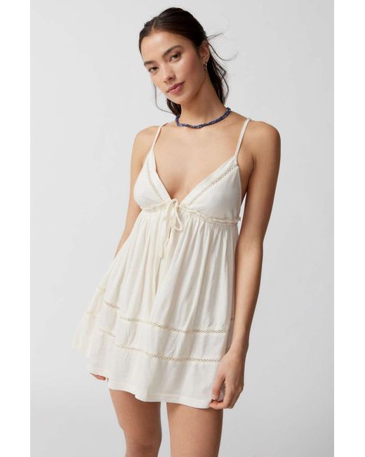 Out From Under White Nina Babydoll Mini Dress