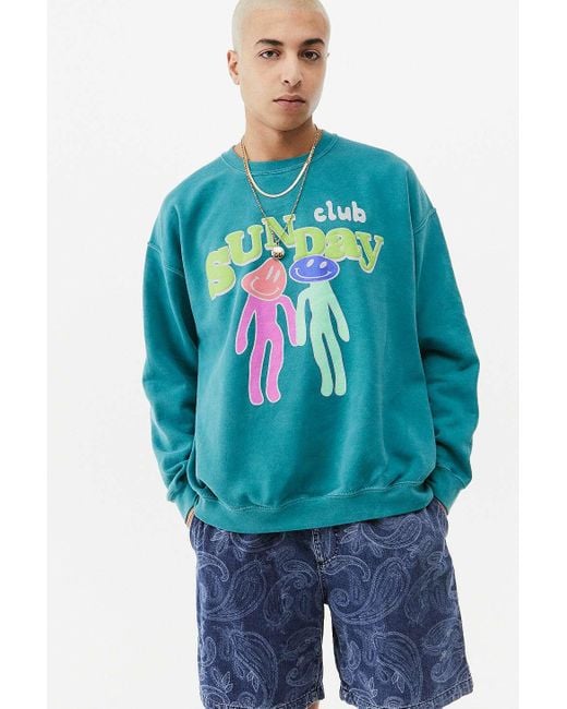 Urban Outfitters Green Uo Sunday Club Puff-print Sweatshirt for men