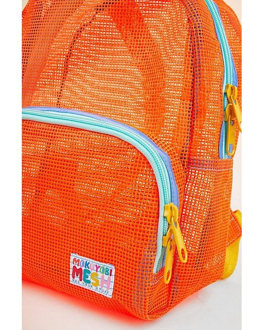 Mokuyobi Orange Mesh Mini Backpack for men