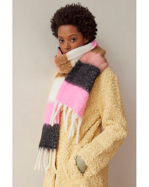 Urban Outfitters Pink Holly Brushed Scarf