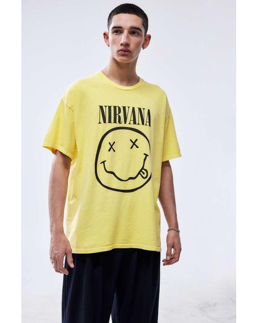 Urban Outfitters Uo Yellow Nirvana T-shirt for men