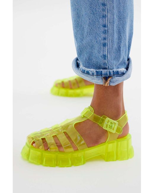 Urban Outfitters Yellow Uo Halle Jelly Fisherman Sandal