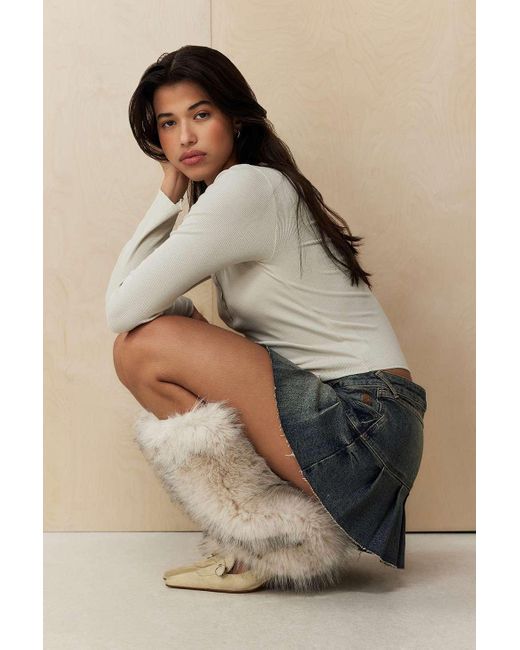 Out From Under Natural Faux Fur Leg Warmers