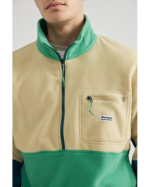 Marmot Green Retro Rocklin Half-Zip Fleece Jacket for men