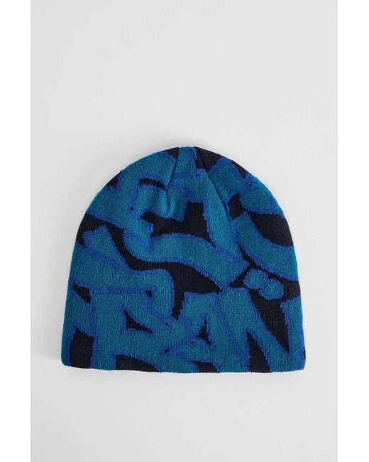 iets Blue Graffiti Beanie for Men Lyst UK