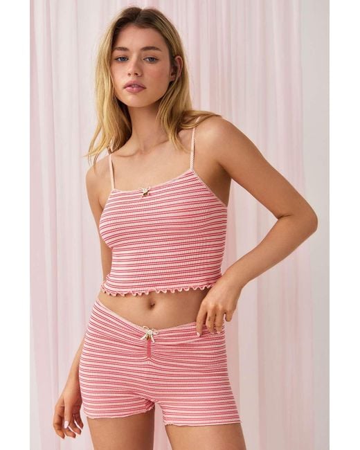 Out From Under Pink Dream Stripe Cami & Shorts Pyjama Set