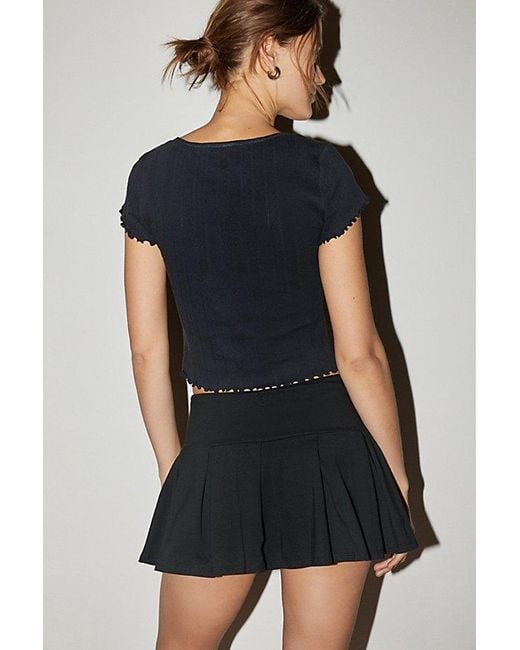 Out From Under Black Prep School Pleated Micro Mini Skort