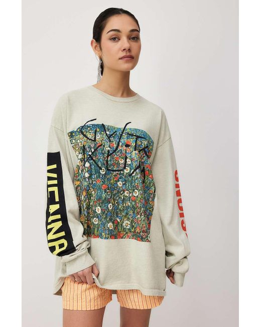 Urban Outfitters Green Uo Gustav Klimt Long-sleeved Skate T-shirt