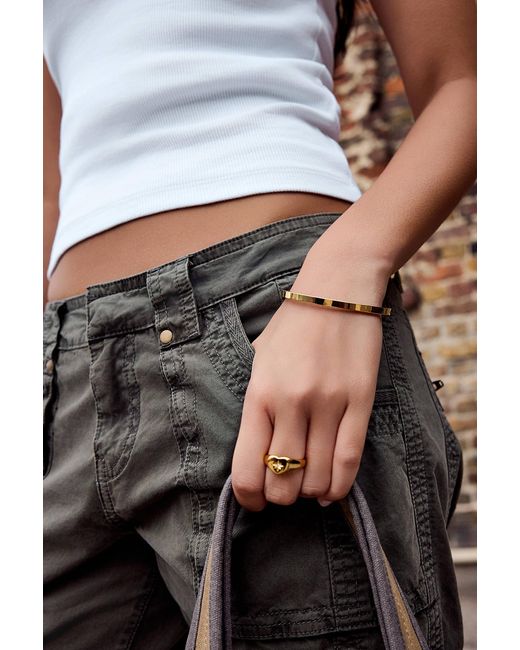 Urban Outfitters Black Uo Skinny Stainless Steel Hinge Bangle