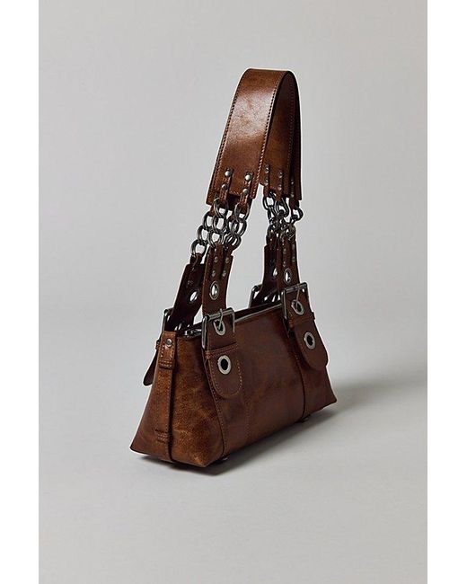 Silence + Noise Brown Chain Strap Shoulder Bag