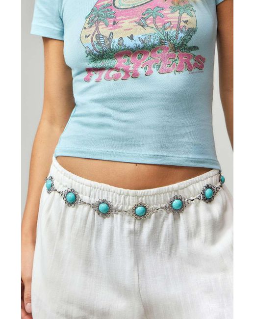 Urban Outfitters Blue Uo Turquoise Ornate Chain Belt