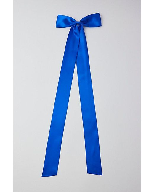 Urban Outfitters Blue Long Satin Hair Bow Barrette