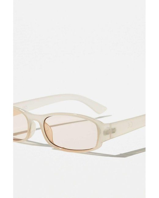 Urban Outfitters Black Uo Josephine Skinny Oval Sunglasses