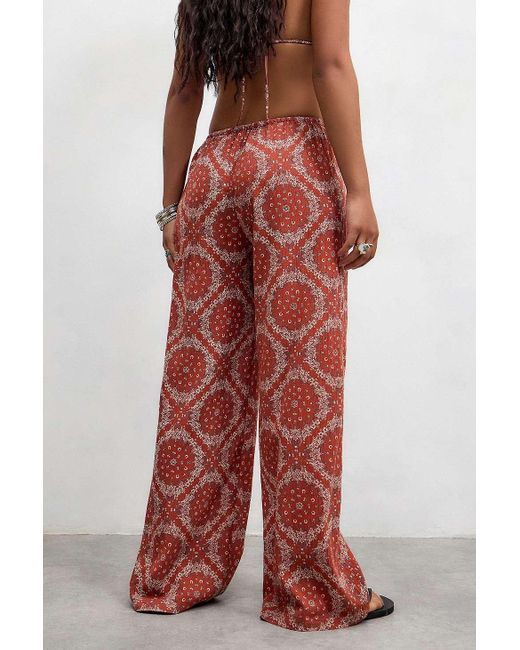 Out From Under Red Ellie Bandana Print Beach Trousers