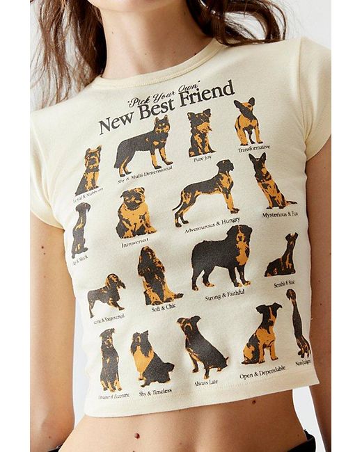 Urban Outfitters Natural Your Best Friend Dog Breeds Baby Tee