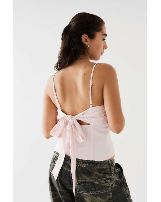 Urban Outfitters White Uo Bella Tie-back Cami