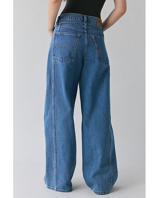 Levi's Blue Xl Seamed Straight Tie Waist Jean