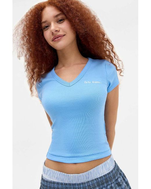 iets frans Blue Update V-neck T-shirt
