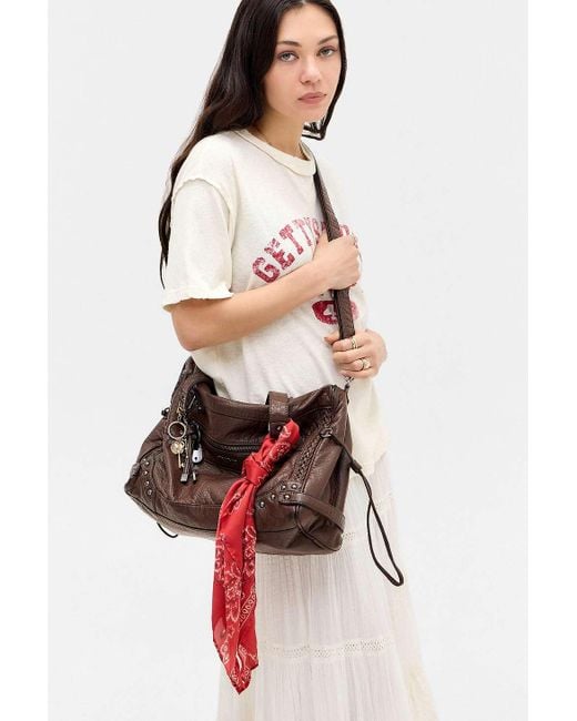 BDG White Washed Faux Leather Cindy Scarf Detail Bag