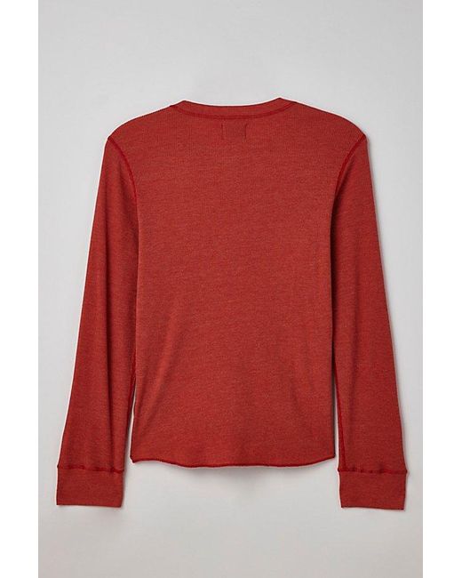BDG Red Baselayer Thermal Long Sleeve Tee for men