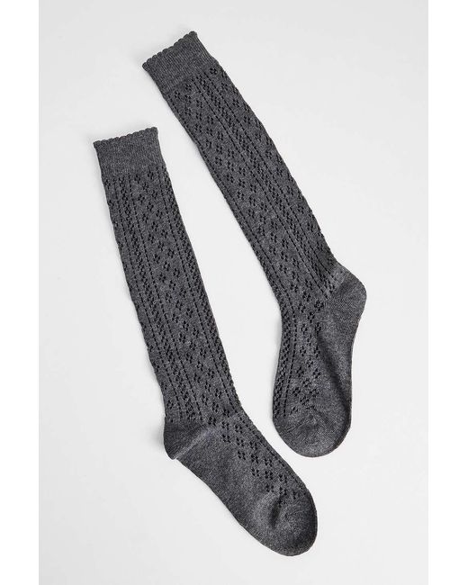 Out From Under Gray Pointelle Knee High Socks