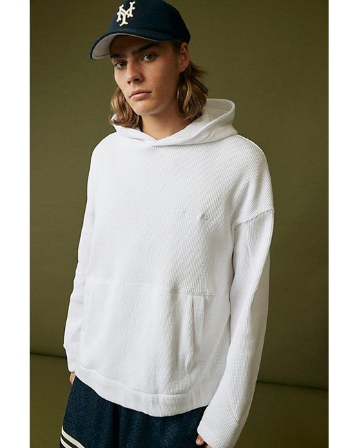 Standard Cloth White Byron Thermal Hoodie Sweatshirt for men