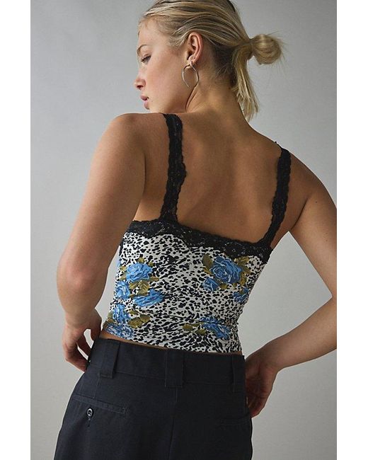 Out From Under Gray Soft Touch Lace Trim Cropped Cami