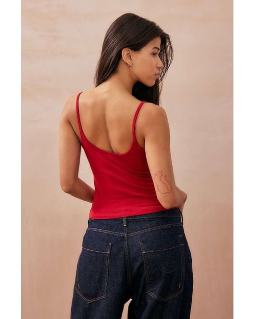 Kimchi Blue Red Corey Bow Cami Top
