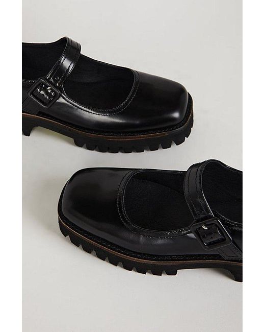 INTENTIONALLY ______ Black Veronica Leather Platform Mary Jane Shoe