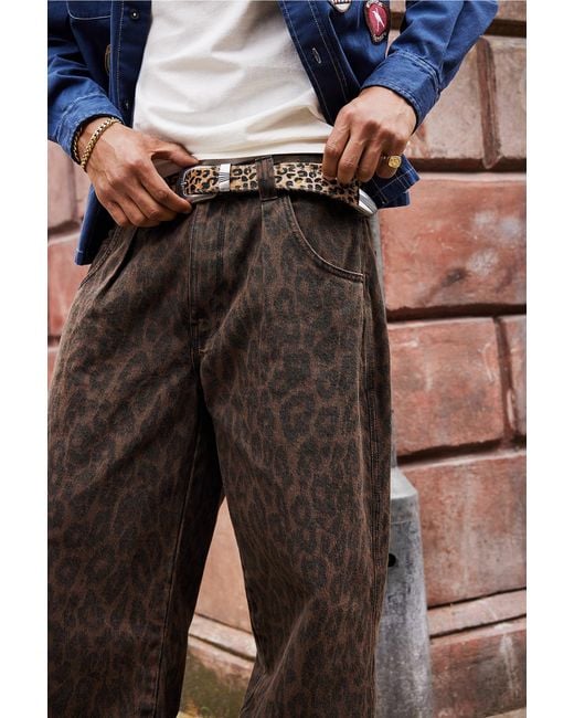 Urban Outfitters Multicolor Uo Leopard Print Buckle Belt At for men