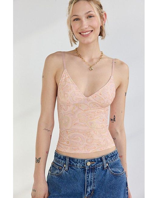 Out From Under Blue Je T'Aime Mesh Cropped Cami