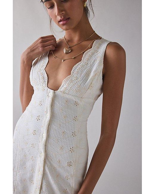 kimchi blue white lace dress Kimchi Blue Stardust Petals Asymmetric Ruffle Lace Maxi Dress