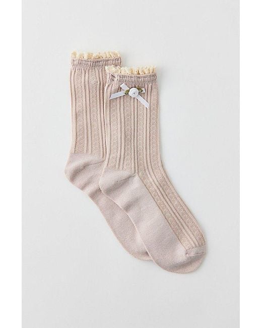 Urban Outfitters Multicolor Rosette Pointelle Crew Sock
