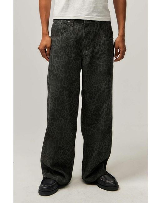 Jaded London Black Leopard Print Jeans for men