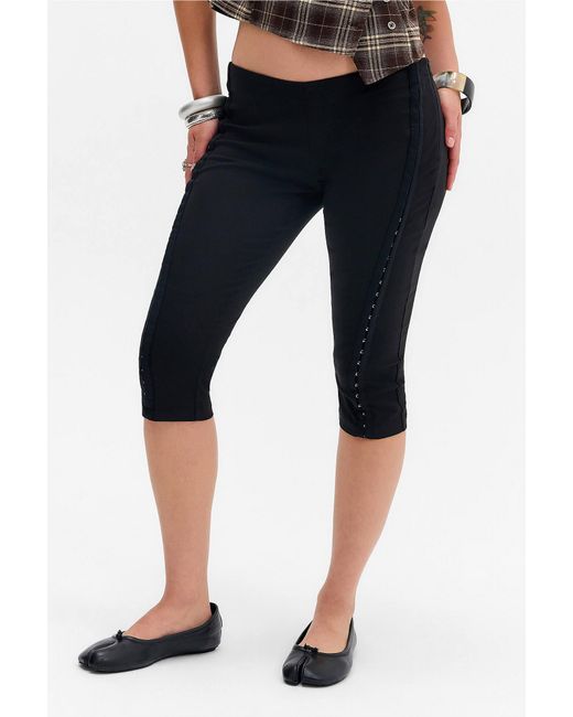 Urban Outfitters Blue Uo Hailey Hook & Eye Capri Trousers