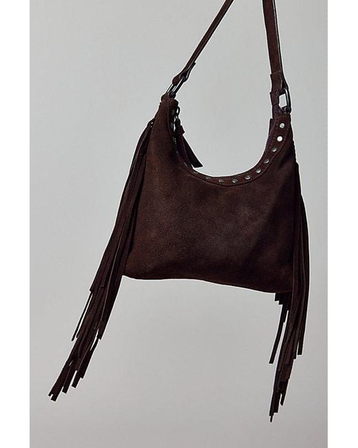 Silence + Noise Black Bella Suede Fringe Bag