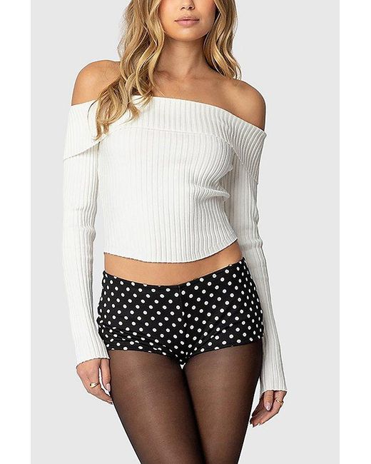 Edikted Black Maxene Polka Dot Micro Shorts