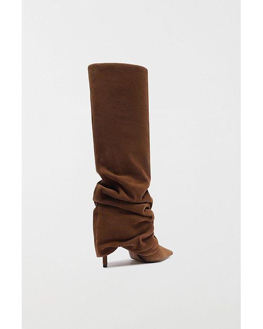 SCHUTZ SHOES Brown Mikki Up Slouch Knee High Boot